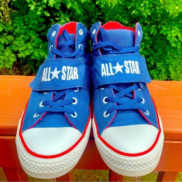Converse All Star Center Strap Mid-Blue Shoes size 12 - Picture 4 of 6